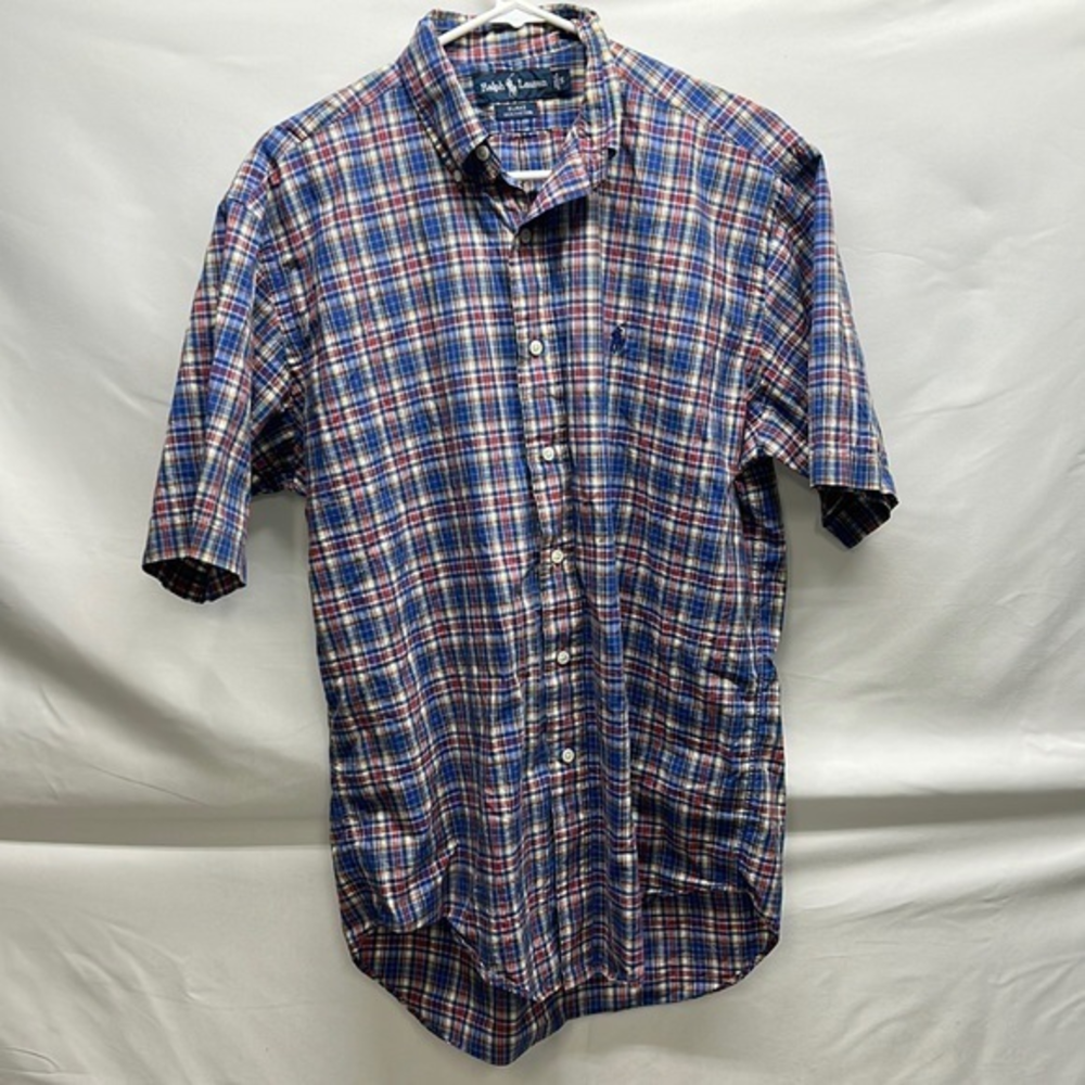 Ralph Lauren Plaid Short Sleeve Button Down Shirt Men's Size‎ Small